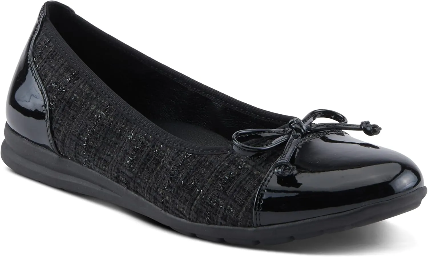 PATRIZIA Women's Ashlin Ballet Flats with Patent Finish, Plaid Velvet, and Feminine Bow