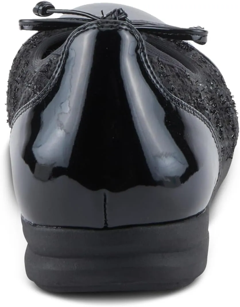 PATRIZIA Women's Ashlin Ballet Flats with Patent Finish, Plaid Velvet, and Feminine Bow