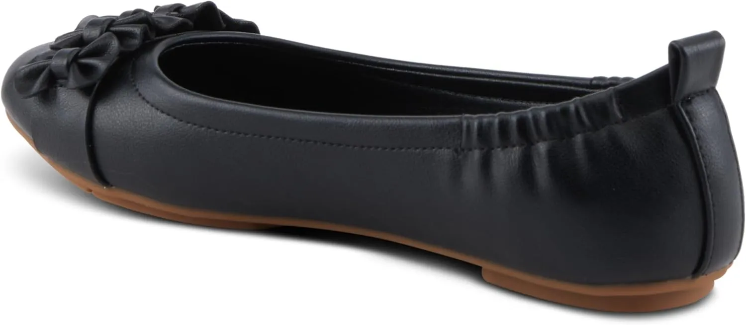 PATRIZIA Women's BALLAY Slip-On Ballet Flats with Delicate Bows, Scrunch Back, and Comfortable Fit
