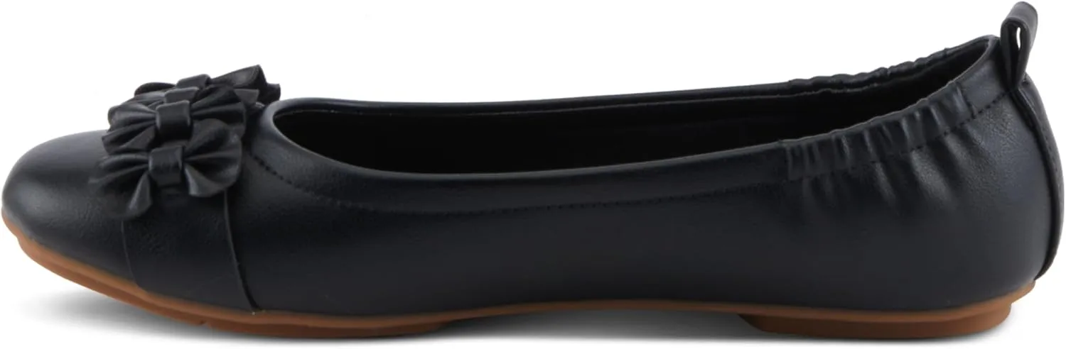 PATRIZIA Women's BALLAY Slip-On Ballet Flats with Delicate Bows, Scrunch Back, and Comfortable Fit
