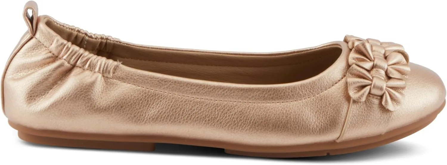 PATRIZIA Women's BALLAY Slip-On Ballet Flats with Delicate Bows, Scrunch Back, and Comfortable Fit