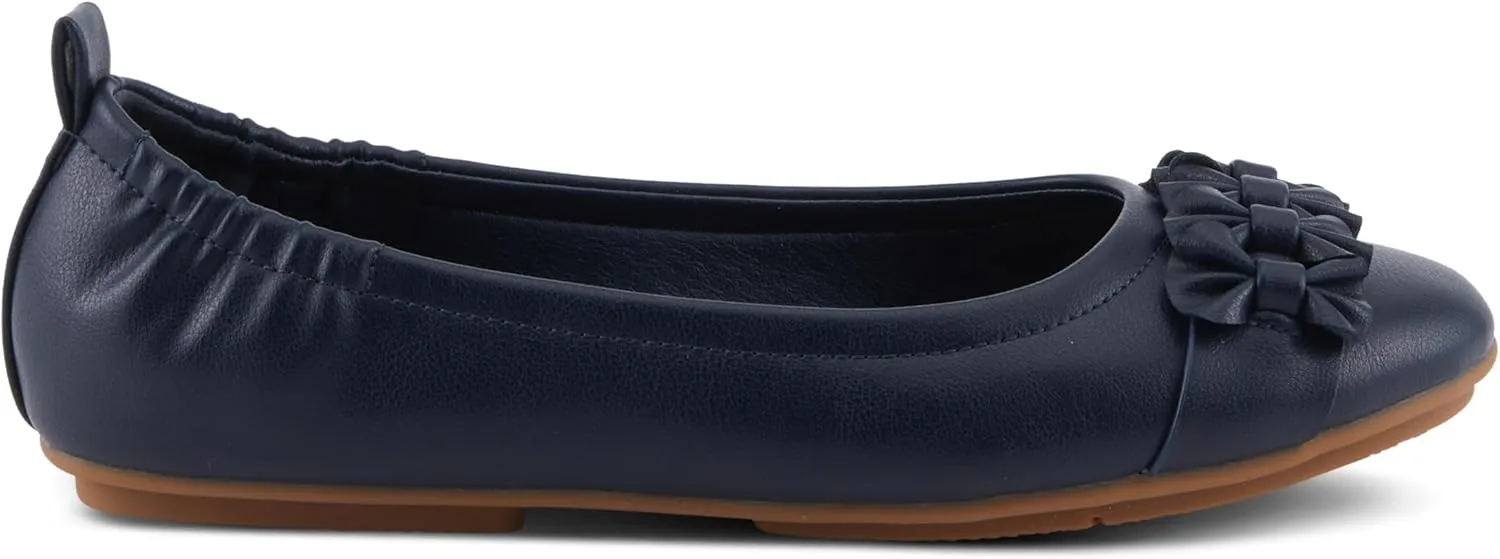 PATRIZIA Women's BALLAY Slip-On Ballet Flats with Delicate Bows, Scrunch Back, and Comfortable Fit