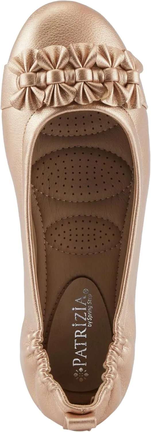 PATRIZIA Women's BALLAY Slip-On Ballet Flats with Delicate Bows, Scrunch Back, and Comfortable Fit