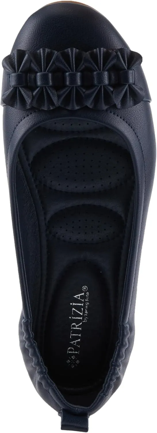PATRIZIA Women's BALLAY Slip-On Ballet Flats with Delicate Bows, Scrunch Back, and Comfortable Fit