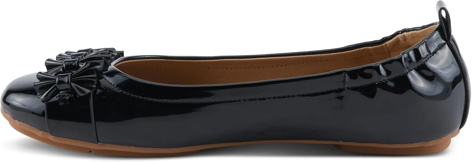 PATRIZIA Women's BALLAY Slip-On Ballet Flats with Delicate Bows, Scrunch Back, and Comfortable Fit