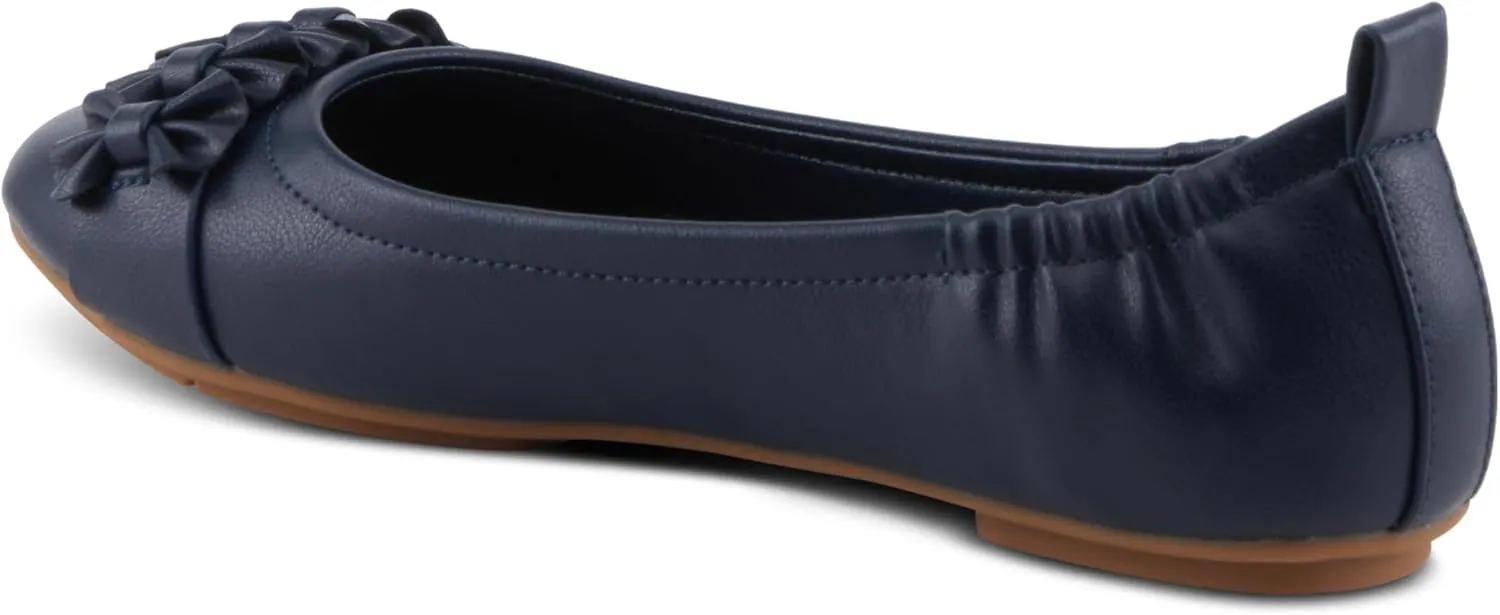 PATRIZIA Women's BALLAY Slip-On Ballet Flats with Delicate Bows, Scrunch Back, and Comfortable Fit