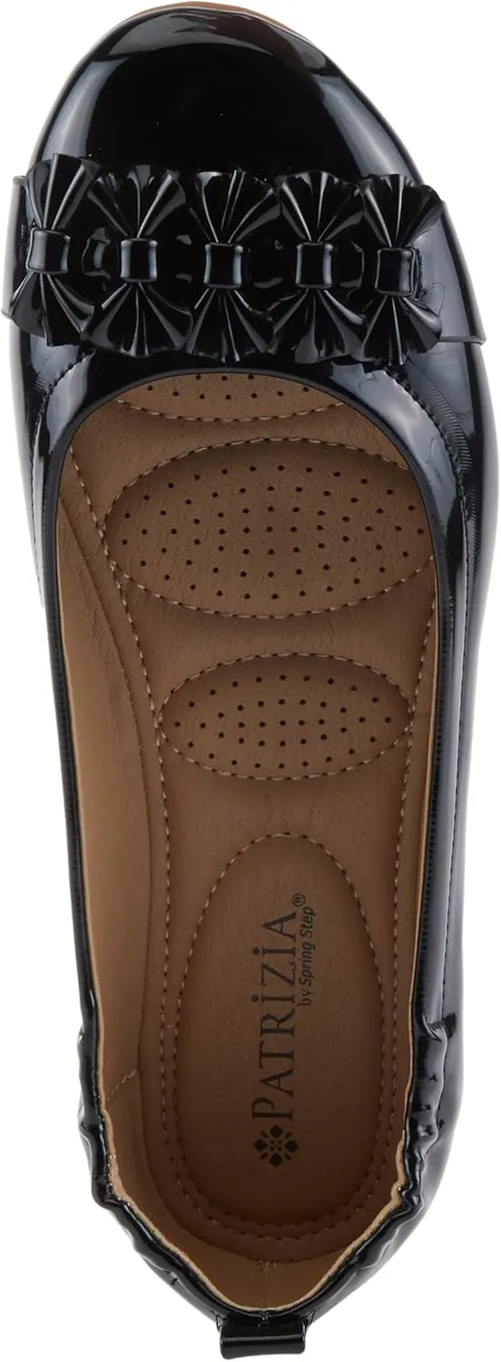 PATRIZIA Women's BALLAY Slip-On Ballet Flats with Delicate Bows, Scrunch Back, and Comfortable Fit