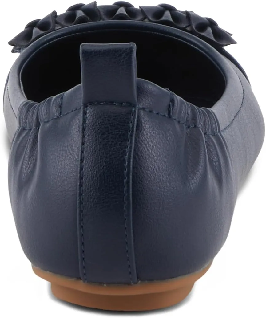 PATRIZIA Women's BALLAY Slip-On Ballet Flats with Delicate Bows, Scrunch Back, and Comfortable Fit