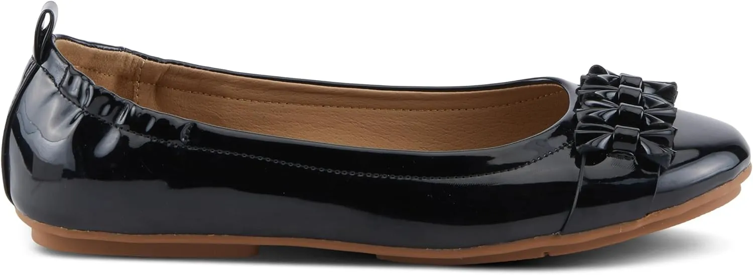 PATRIZIA Women's BALLAY Slip-On Ballet Flats with Delicate Bows, Scrunch Back, and Comfortable Fit