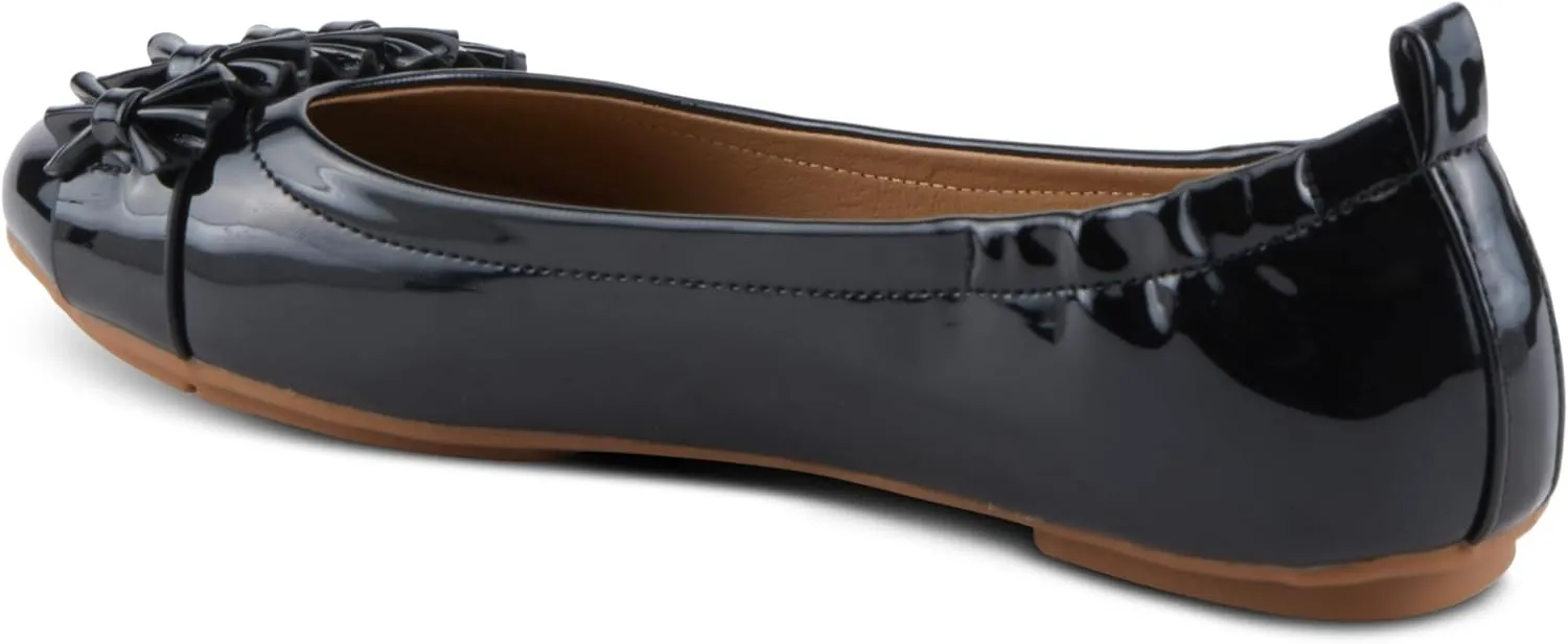 PATRIZIA Women's BALLAY Slip-On Ballet Flats with Delicate Bows, Scrunch Back, and Comfortable Fit