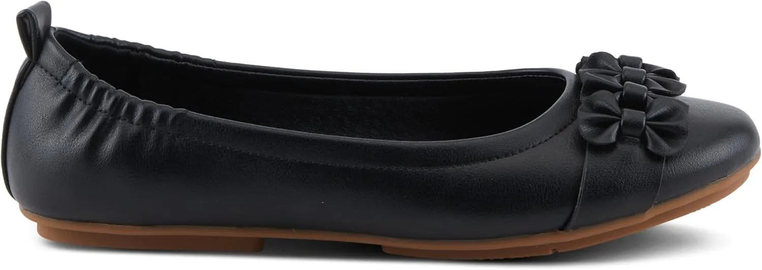 PATRIZIA Women's BALLAY Slip-On Ballet Flats with Delicate Bows, Scrunch Back, and Comfortable Fit