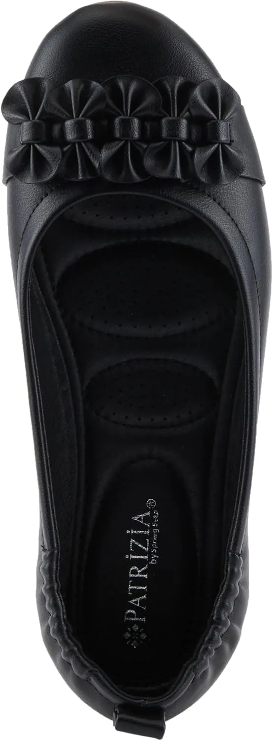 PATRIZIA Women's BALLAY Slip-On Ballet Flats with Delicate Bows, Scrunch Back, and Comfortable Fit