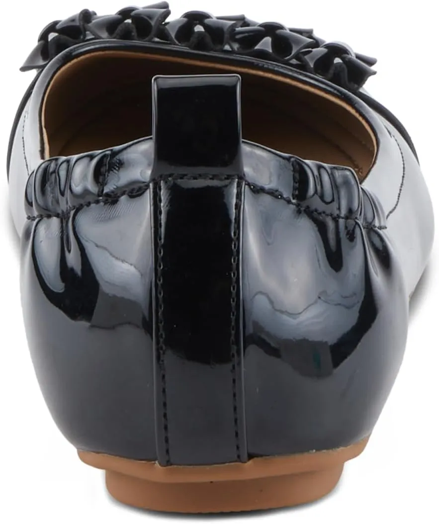 PATRIZIA Women's BALLAY Slip-On Ballet Flats with Delicate Bows, Scrunch Back, and Comfortable Fit