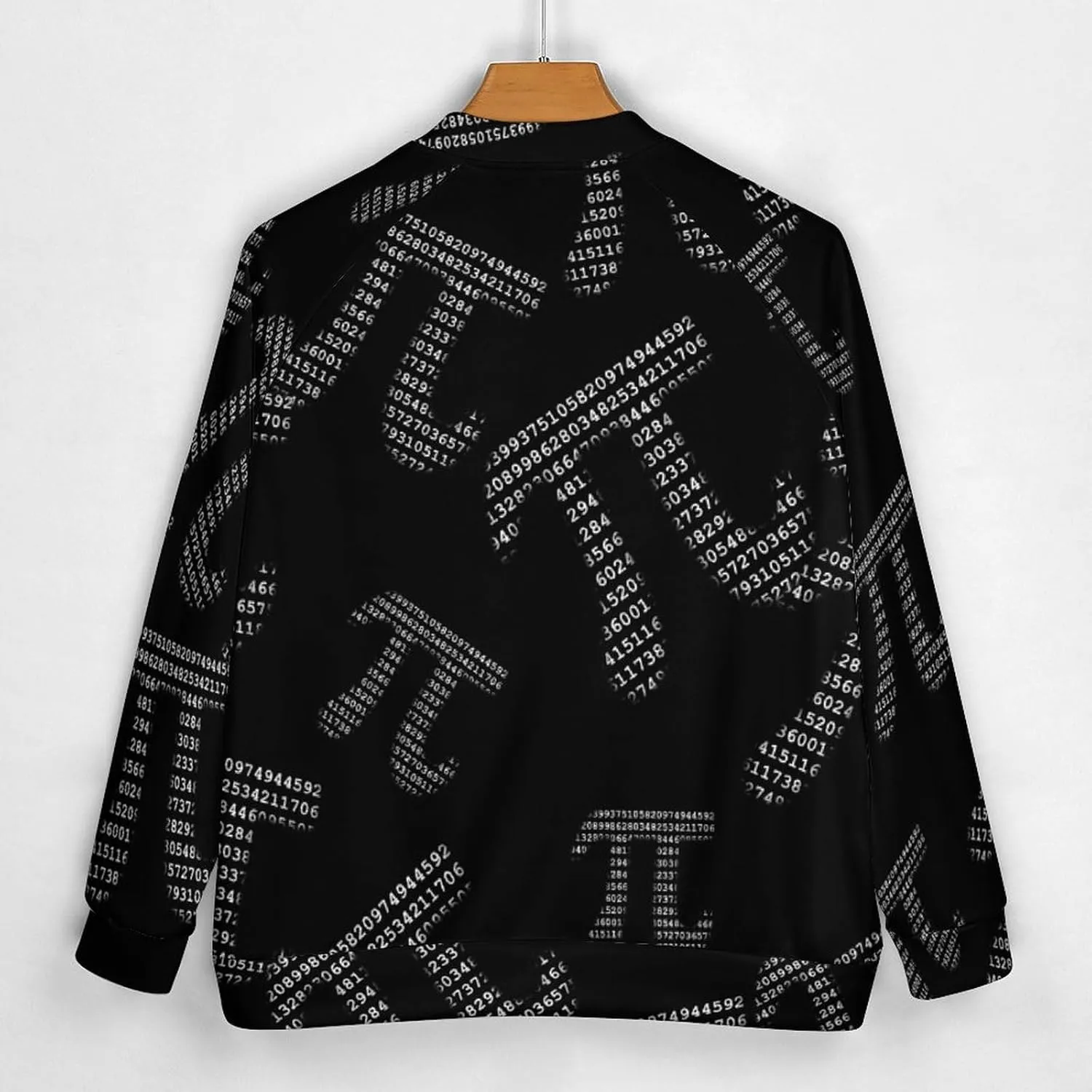 Pi Mathematical Symbol Lightweight Men's Baseball Jackets Relaxed Fit Varsity Bomber Jacket Windbreaker Coat