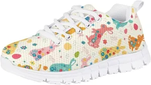Pinupub Boys Girls Sneakers Cute Graphic Print Sports Tennis Shoes Casual Lace Up Sneakers