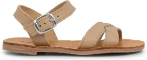 Plain Crossed Strap Flat Sandals