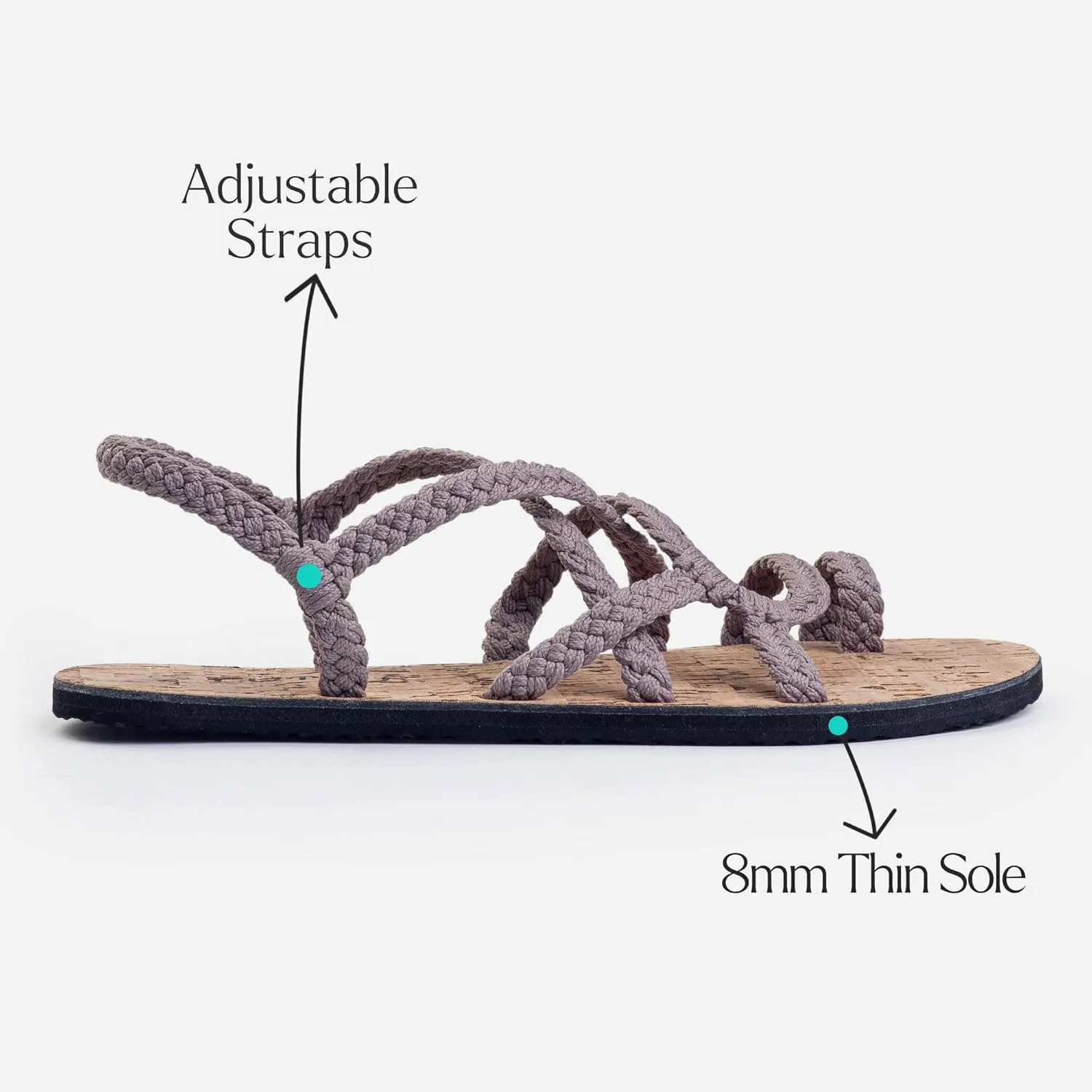 Plaka Nova Barefoot Sandals for Women – Zero Drop Minimalist Walking Sandals with Wide Toe Box, 8mm Thin Sole, Lightweight & Comfortable Fit, Adjustable Straps, Vegan Friendly