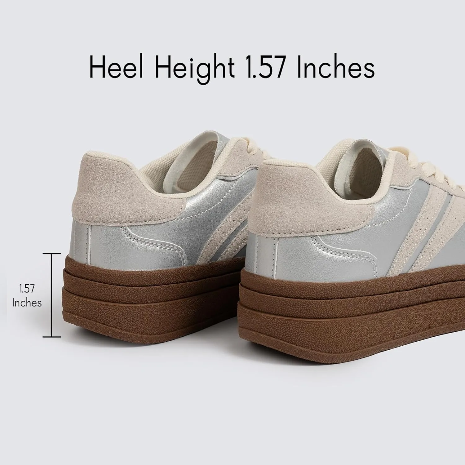 Platform Fashion Sneakers Women's Low-Top Classic Chunky Casual Lace-up Walking Shoes for Lady