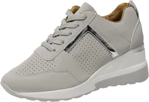 Platform Wedge Sneakers for Women Fashion Tennis Shoes Ladies Hidden Sneakers Outdoor Lace Floral Embroidery Breathable Orthopedic Sneakers for Women Comfortable Work Shoes for Casual and Daily Wear