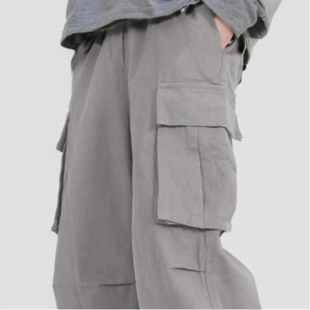 Pooyikoi Men Cargo Pants Elastic Waist Baggy Sweatpants for Men Casual Jogging Y2k Pants Drawstring Trousers Streetwear