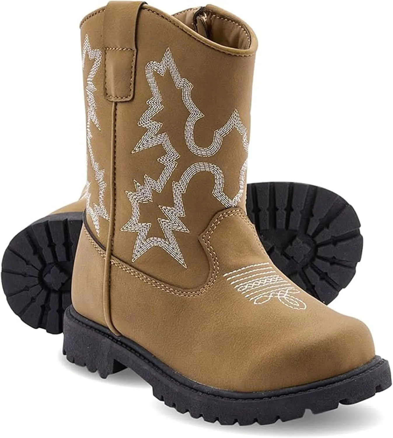 Premium Kids Cowboy Boots - Comfort Fit, Breathable Cowboy Boots Rounded Toe Style - Durable & Stylish Western Wear,Faux Leather Cowboy Boots for Kids