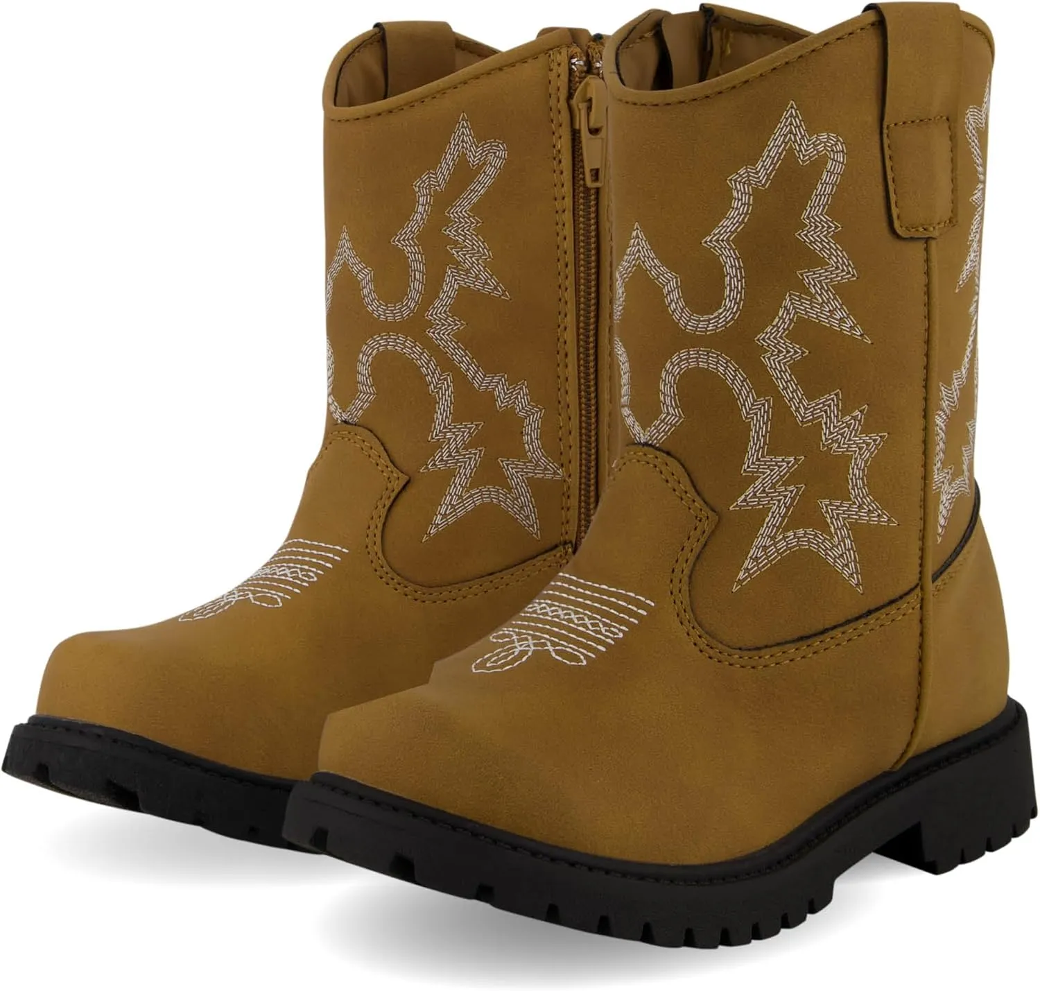 Premium Kids Cowboy Boots - Comfort Fit, Breathable Cowboy Boots Rounded Toe Style - Durable & Stylish Western Wear,Faux Leather Cowboy Boots for Kids