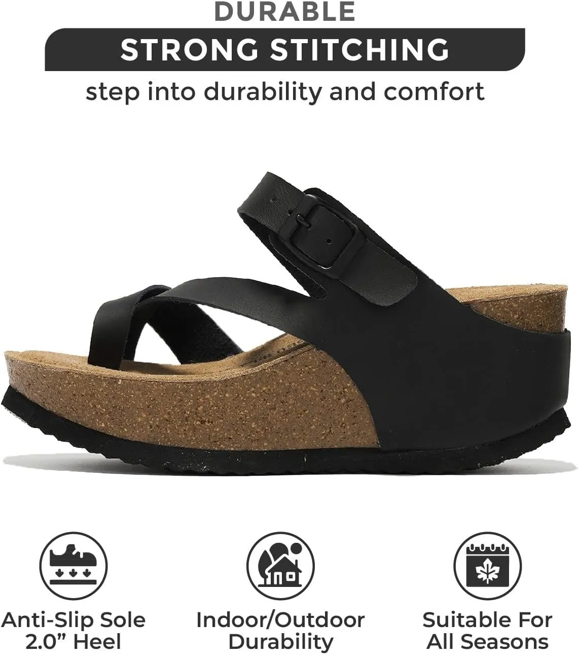 Project Cloud 100% Genuine Leather Platform Sandals Women - Memory Foam Womens Sandals & Slippers Beach Essentials - Gifts for Women (Mojito)