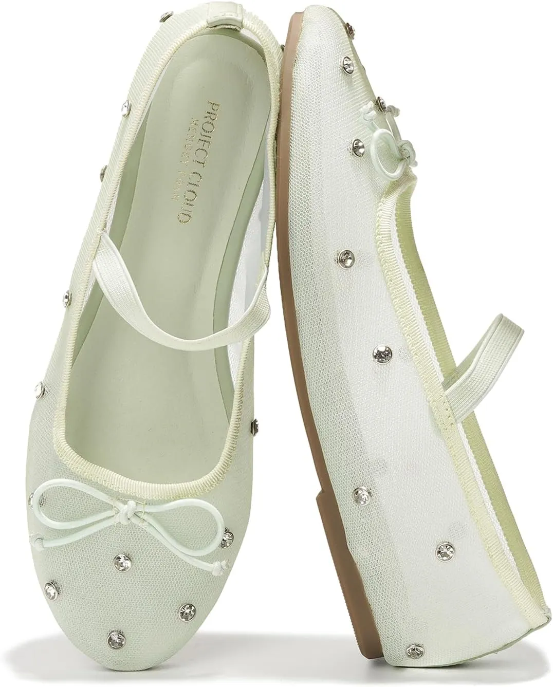 Project Cloud Ballet Flats for Women - Lightweight & Stylish Mesh Ballet Flats for Women Footwear - Non-Slip Mary Jane Shoes with Memory Foam - Casual Footwear for All-Day Comfort (Amity)