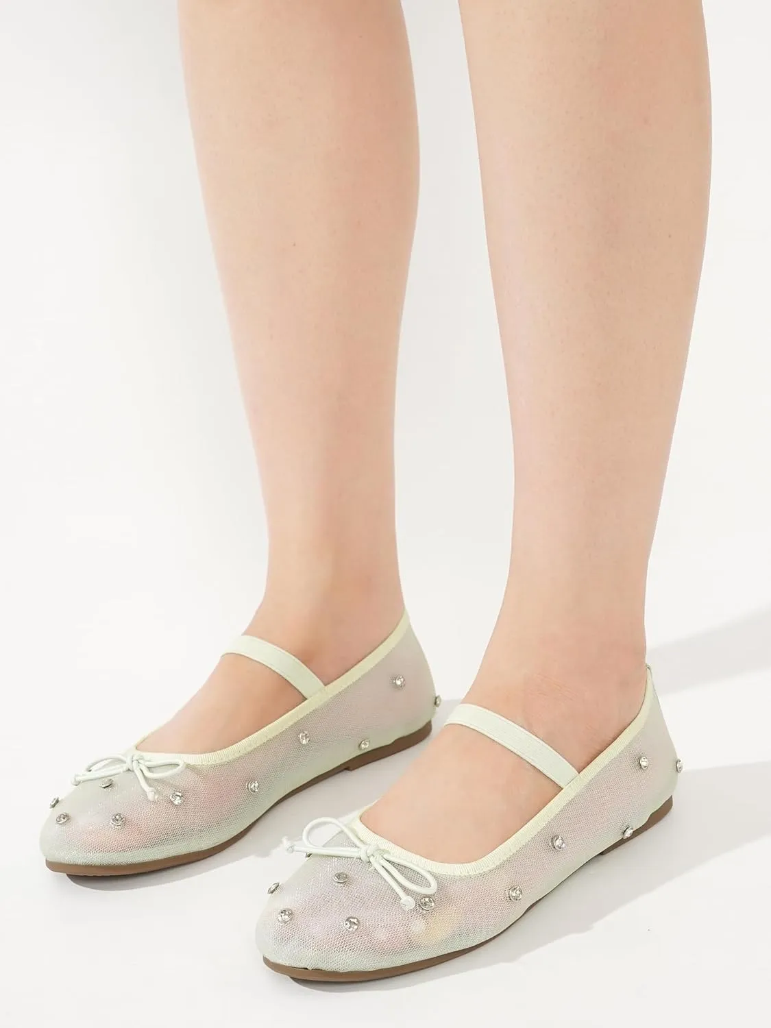 Project Cloud Ballet Flats for Women - Lightweight & Stylish Mesh Ballet Flats for Women Footwear - Non-Slip Mary Jane Shoes with Memory Foam - Casual Footwear for All-Day Comfort (Amity)