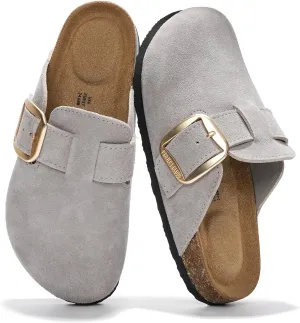 Project Cloud Genuine Leather Clogs for Women Shoes - Memory Foam Insole, Non-Slip & Natural Cork Footbed Womens Clogs and Mules 2025 (Manchester)