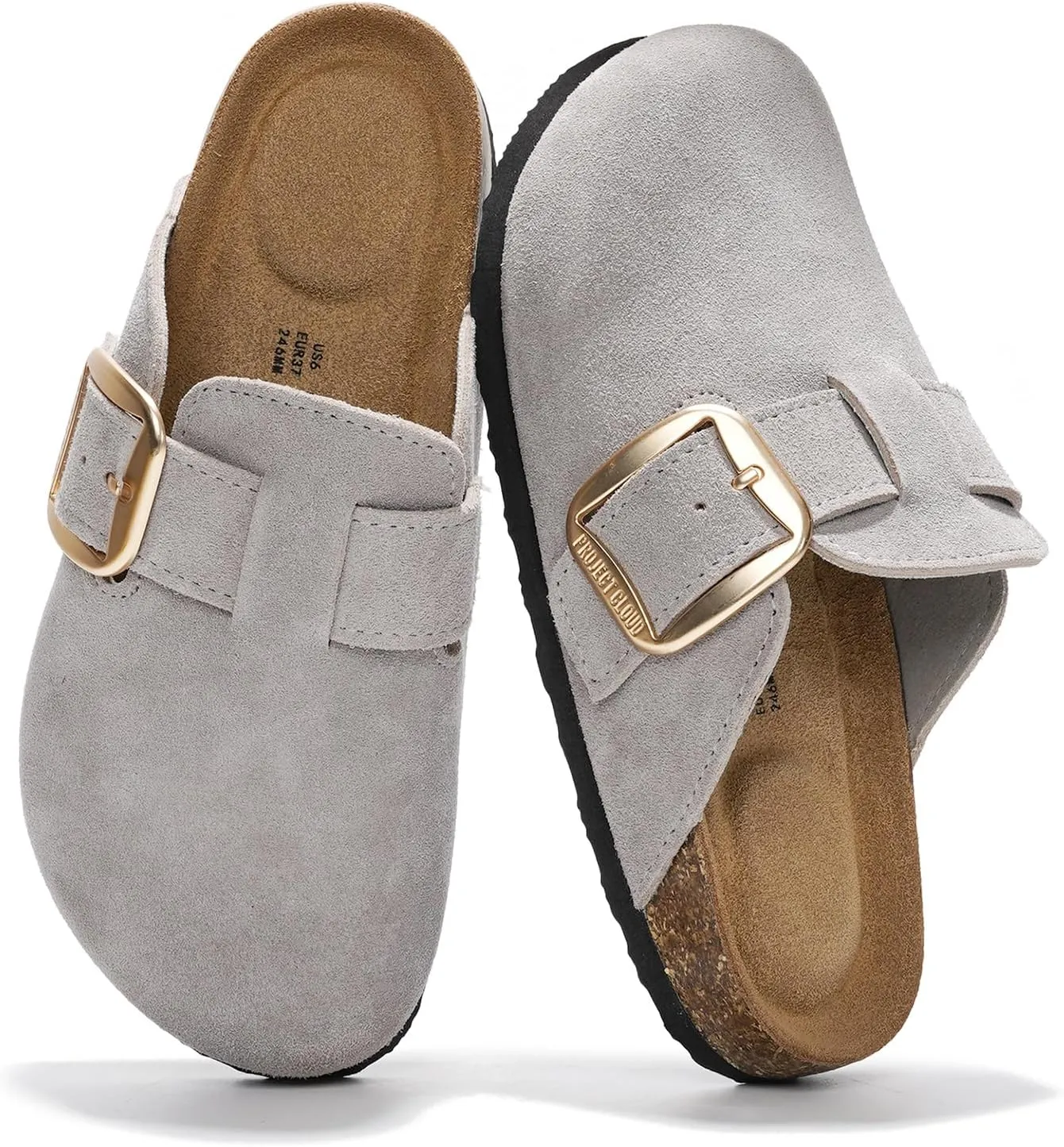 Project Cloud Genuine Leather Clogs for Women Shoes - Memory Foam Insole, Non-Slip & Natural Cork Footbed Womens Clogs and Mules 2025 (Manchester)