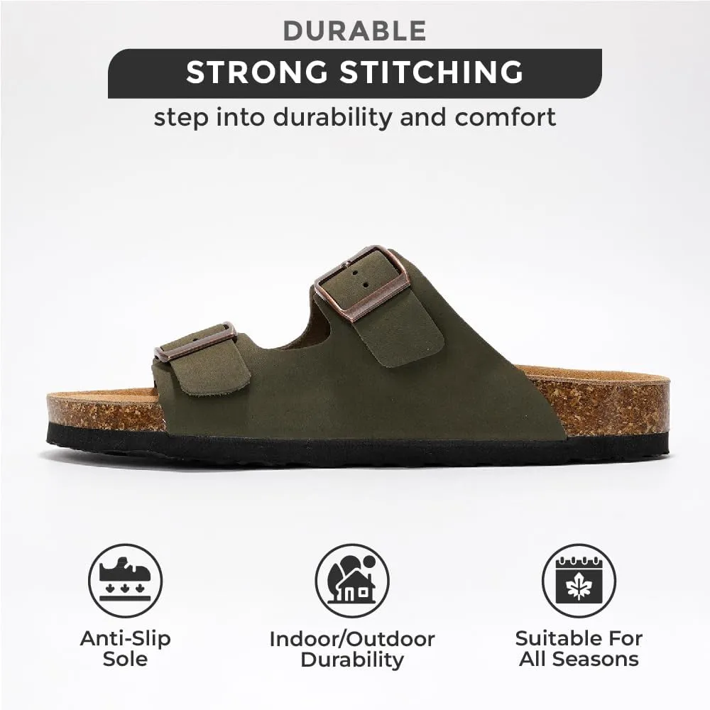Project Cloud Genuine Leather Flat Sandals Women 2025 Beach Essentials Womens Sandals Memory Foam Vacation Essentials Slides for Women Footwear (Venita)