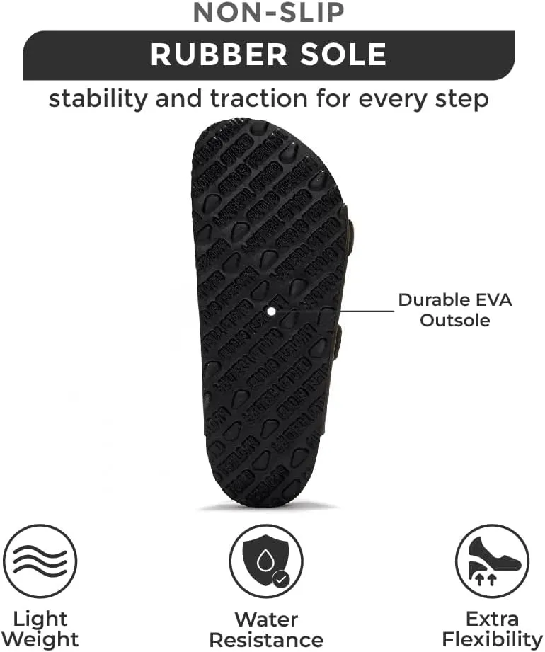 Project Cloud Genuine Leather Flat Sandals Women 2025 Beach Essentials Womens Sandals Memory Foam Vacation Essentials Slides for Women Footwear (Venita)