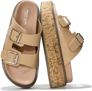 Project Cloud Platform Womens Sandals - Summer Womens Sandals with Memory Foam Insole Wedges - Stylish and Comfortable Women Footwear - Lightweight Women Wedges (Brisbane)