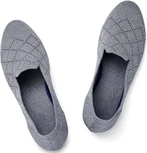 Puxowe Ballet Flats for Women - Stretch Knit Slip-On Low Wedge Shoes, Soft Round Toe Design for Office, Travel & Daily Walking