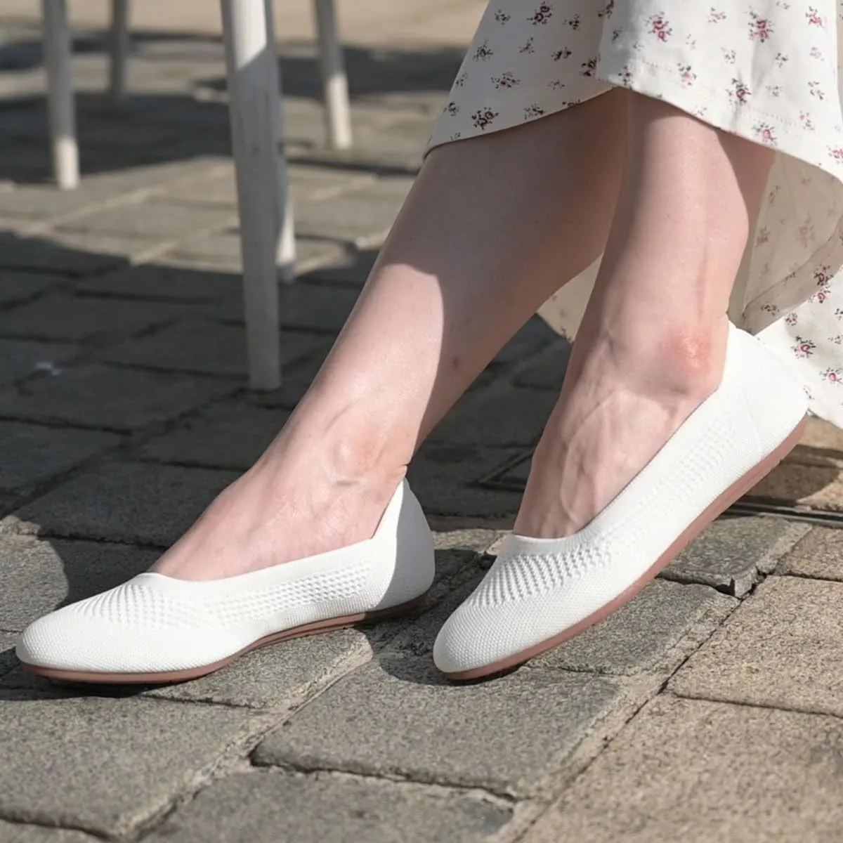 Puxowe Women’s Ballet Flat Shoes Round Toe Knit Slip On Ballerina Walking Flats Dress Shoes for Women