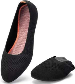 Puxowe Women’s Ballet Flat Shoes Round Toe Knit Slip On Ballerina Walking Flats Dress Shoes for Women