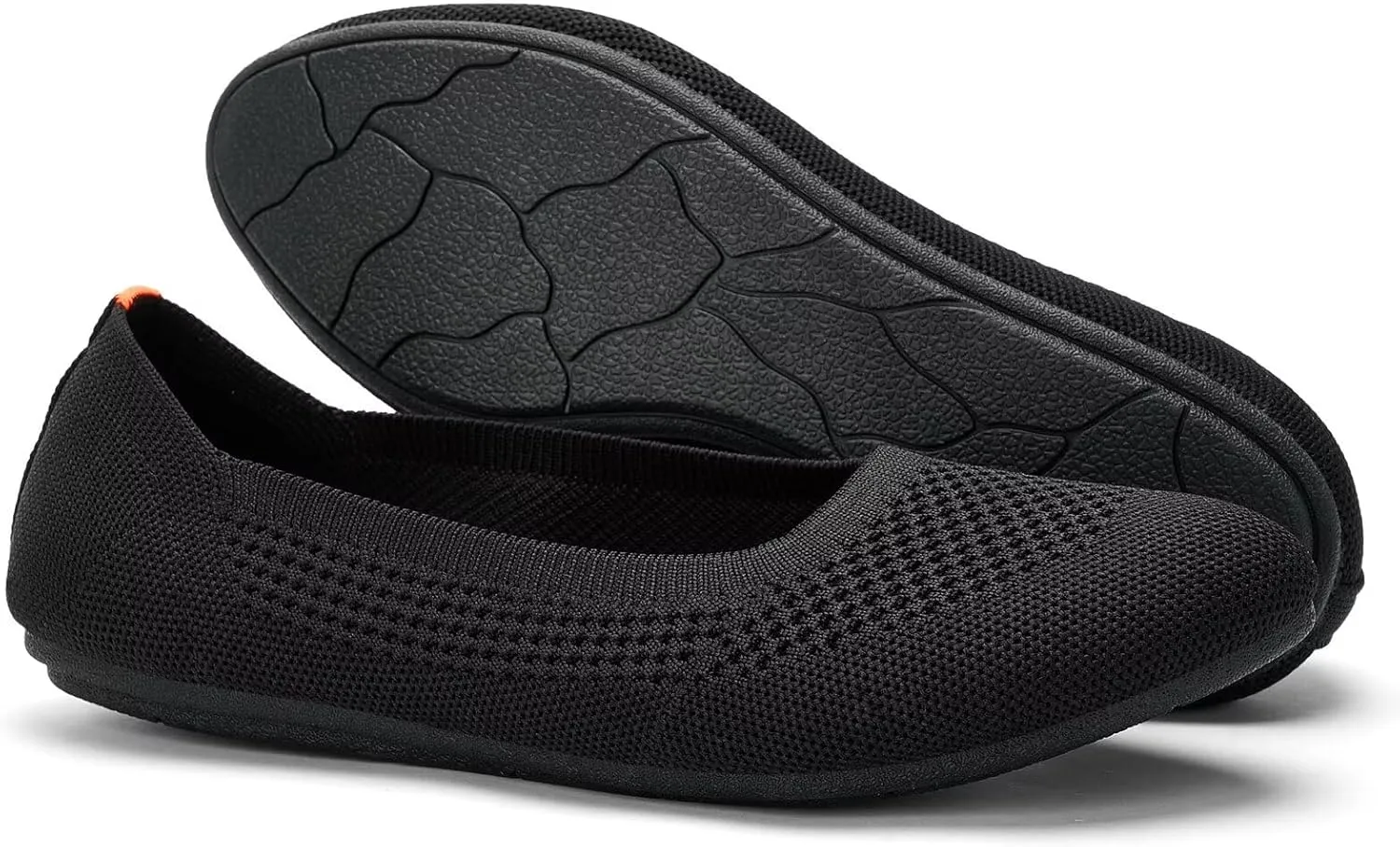 Puxowe Women’s Ballet Flat Shoes Round Toe Knit Slip On Ballerina Walking Flats Dress Shoes for Women