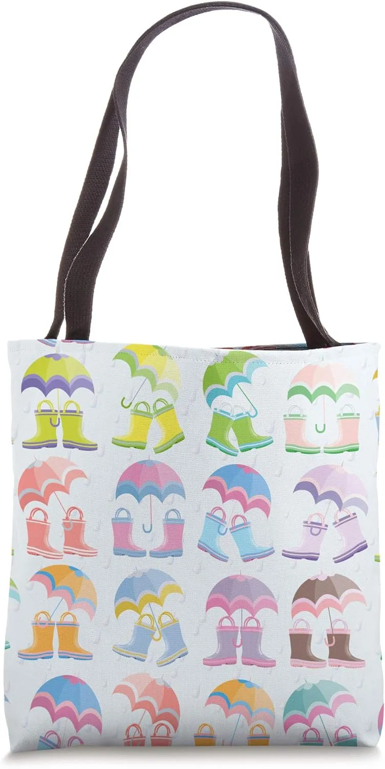 Rainboots Galoshes Wellies Rain Boots Rubber Umbrella Tote Bag