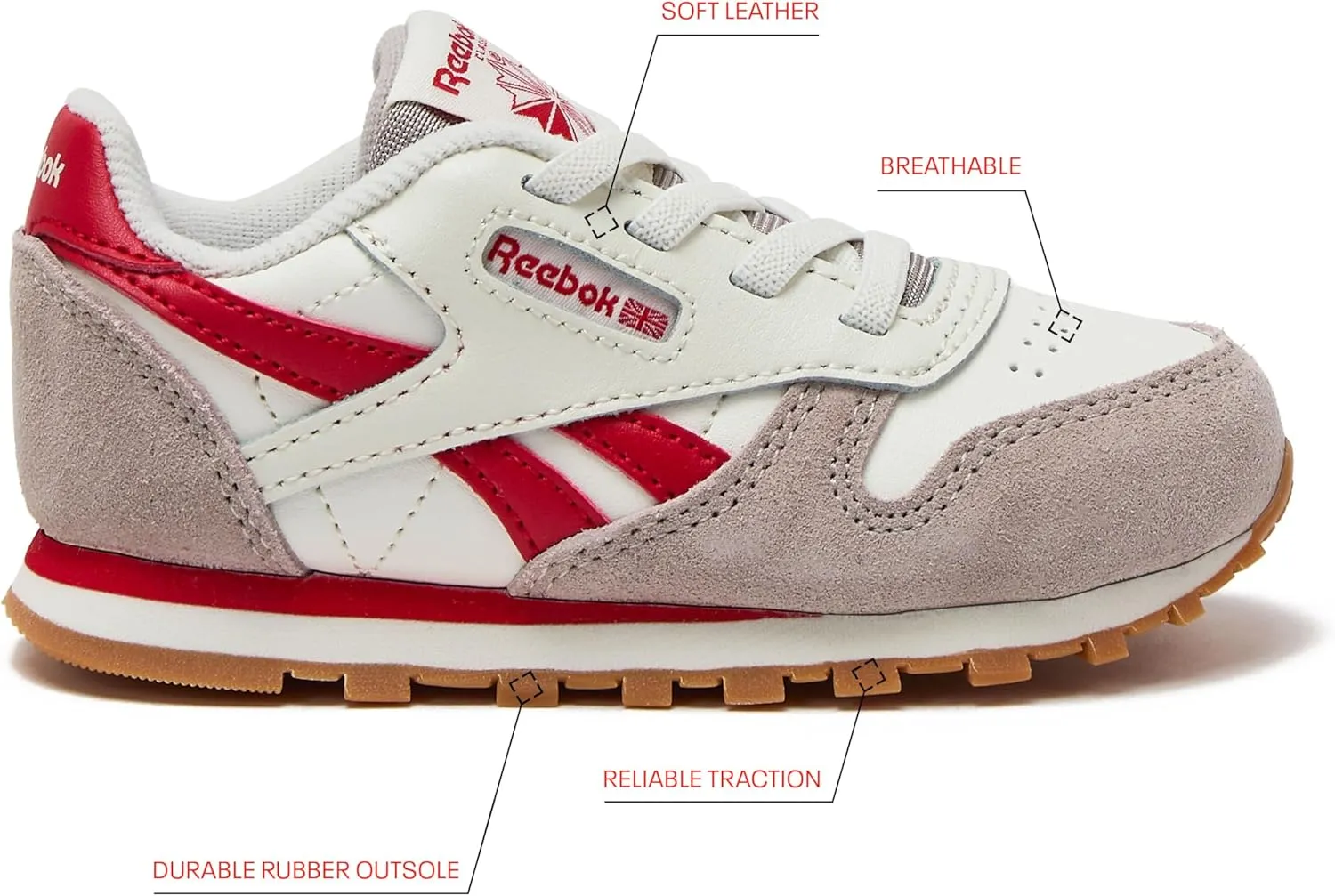Reebok Classic Leather Girls and Boys Shoes for Kids, Toddler, Little Kid or Big Kid Sneakers, Girl or Boy Tennis Shoes