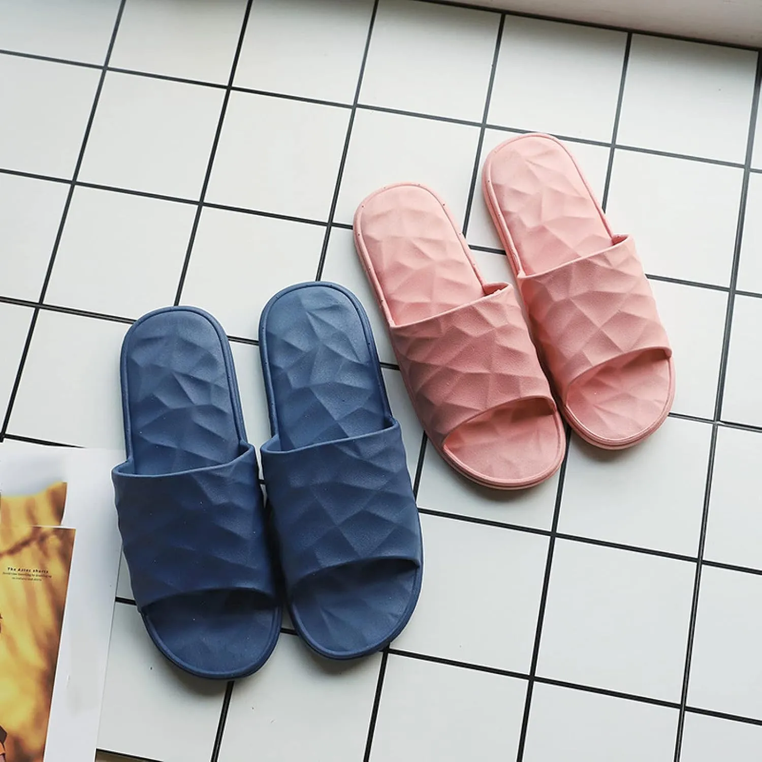 Reflexology Sandals for Men Women,Foot Massage Slippers for Men Women,Fashion Non-Slip Sandals and Slippers, Simple Indoor Slippers,Ash,44-45