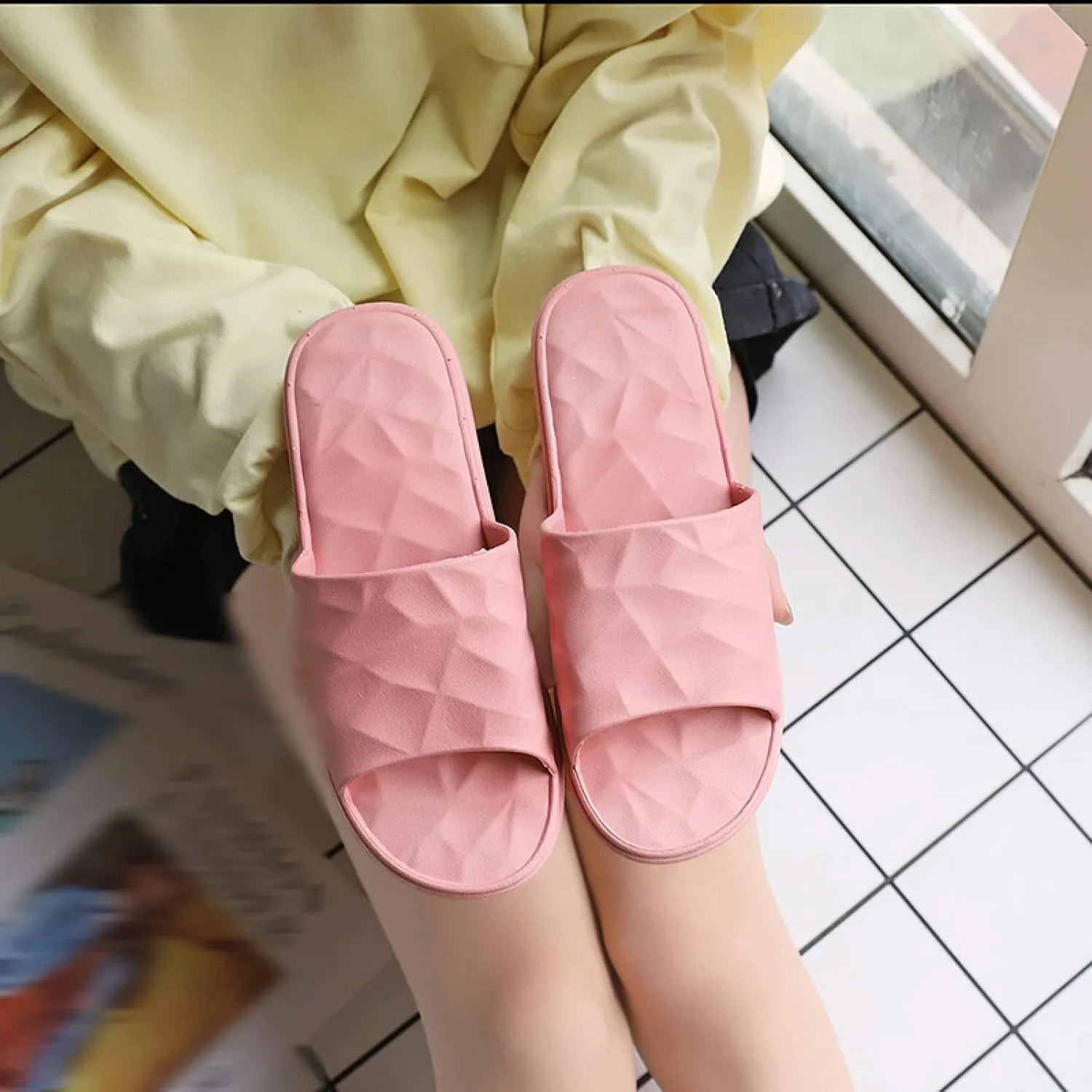 Reflexology Sandals for Men Women,Foot Massage Slippers for Men Women,Fashion Non-Slip Sandals and Slippers, Simple Indoor Slippers,Ash,44-45