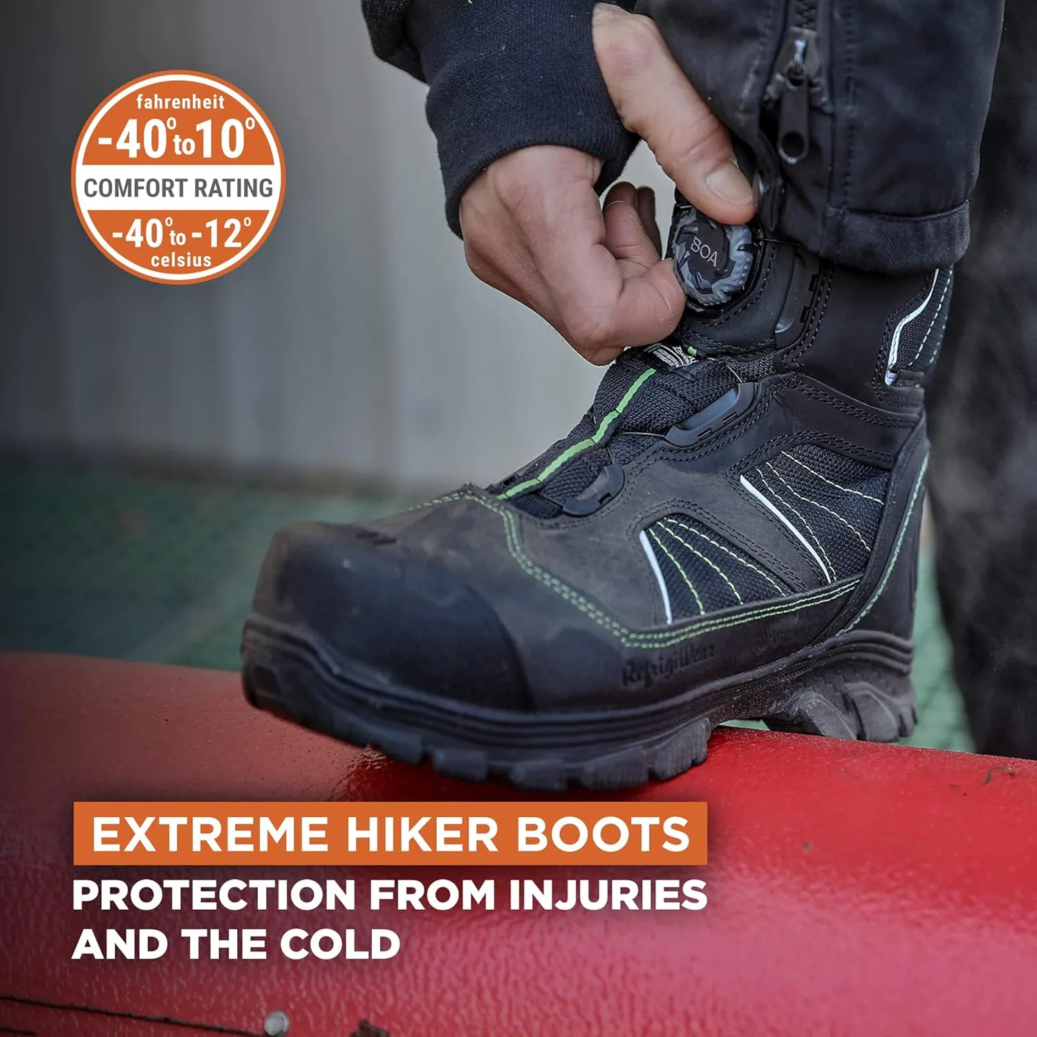 RefrigiWear Men’s Extreme Hiker Boots – Waterproof Winter Work Boots for Men