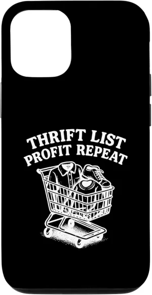Reseller Thrifter Thrift List Profit Repeat Hustle Design Case for iPhone 12/12 Pro