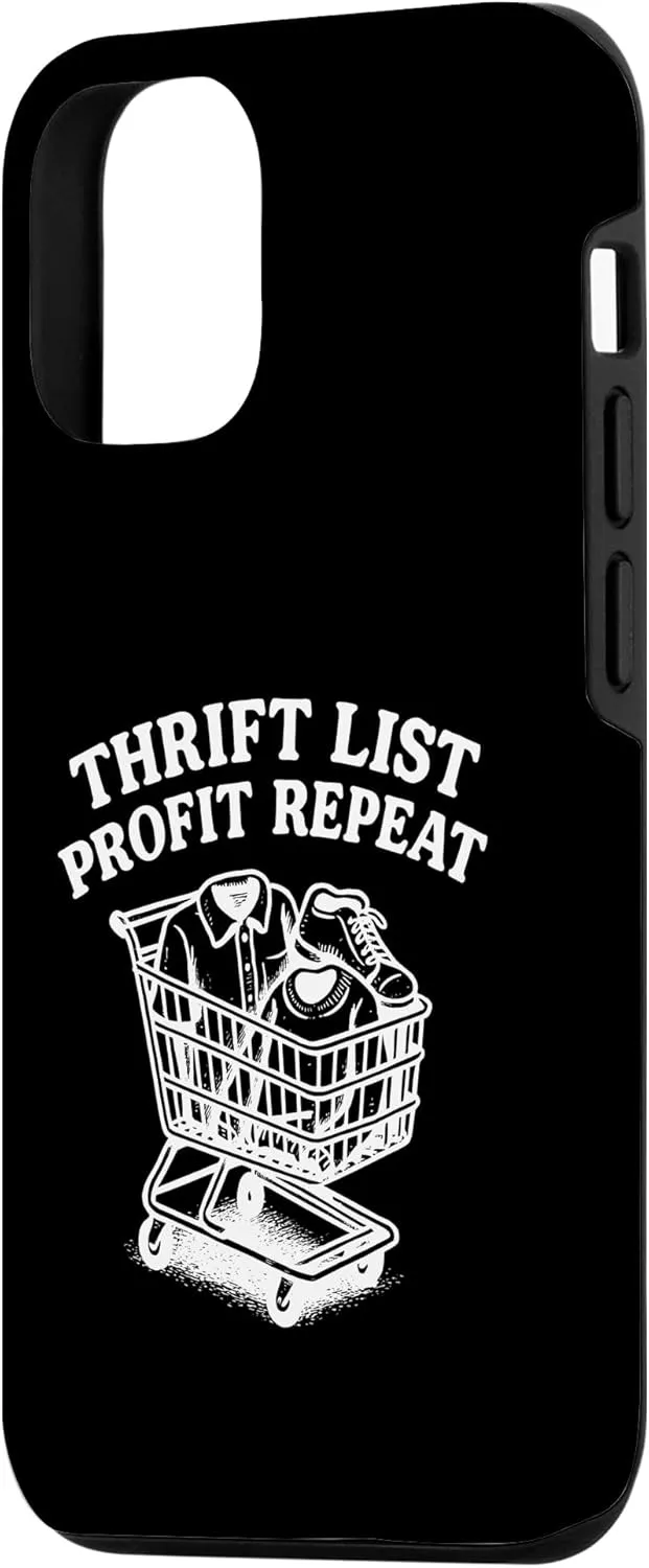 Reseller Thrifter Thrift List Profit Repeat Hustle Design Case for iPhone 12/12 Pro