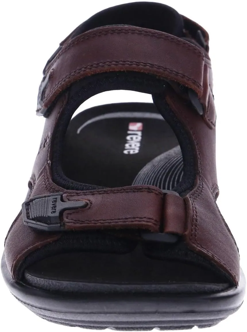 Revere Montana Men's Leather Sandals – Superior Comfort with Adjustable Fit and Orthotic-Friendly Design