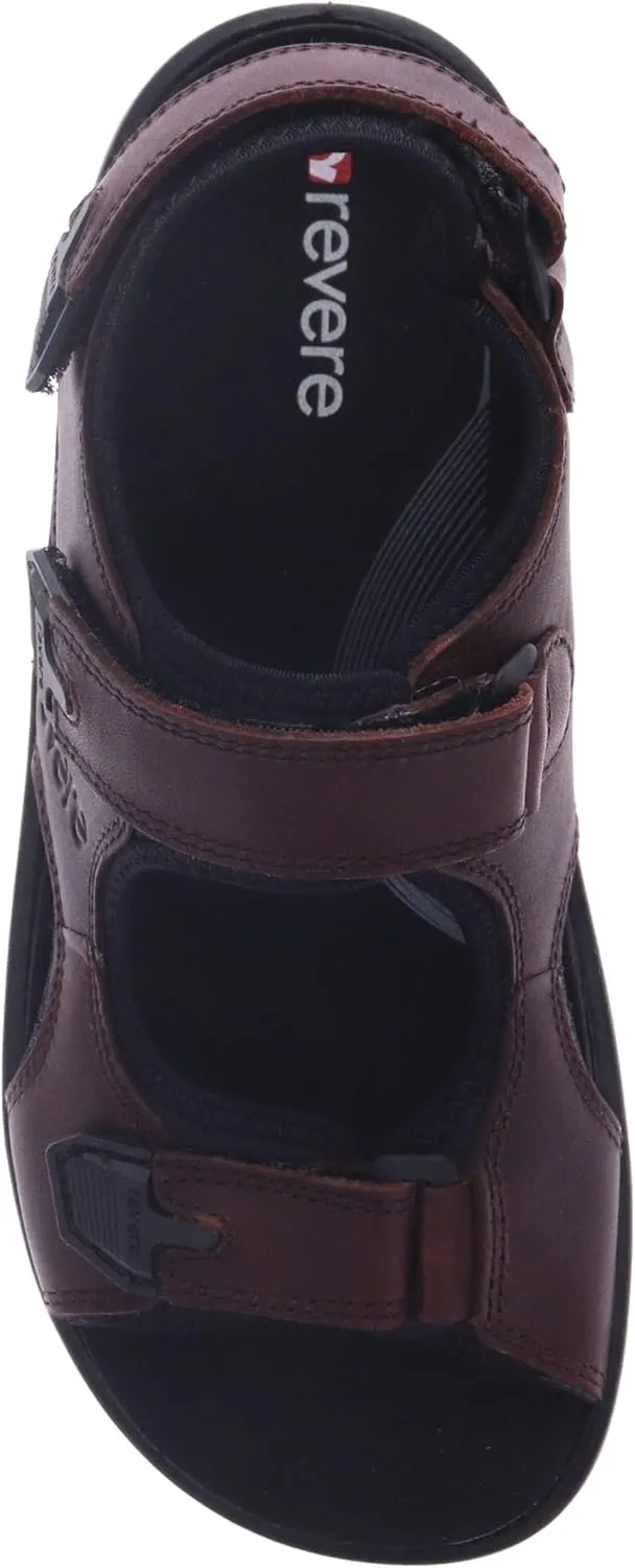 Revere Montana Men's Leather Sandals – Superior Comfort with Adjustable Fit and Orthotic-Friendly Design