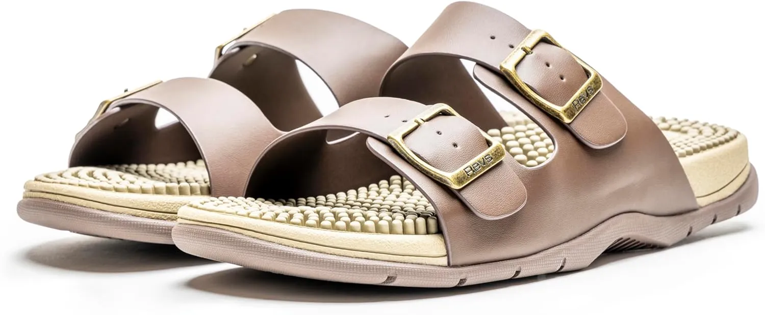 Revs - Lochy - Men’s Double Strap Reflexology Massage Sandals