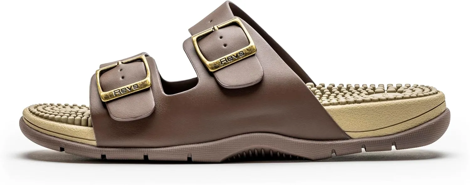 Revs - Lochy - Men’s Double Strap Reflexology Massage Sandals