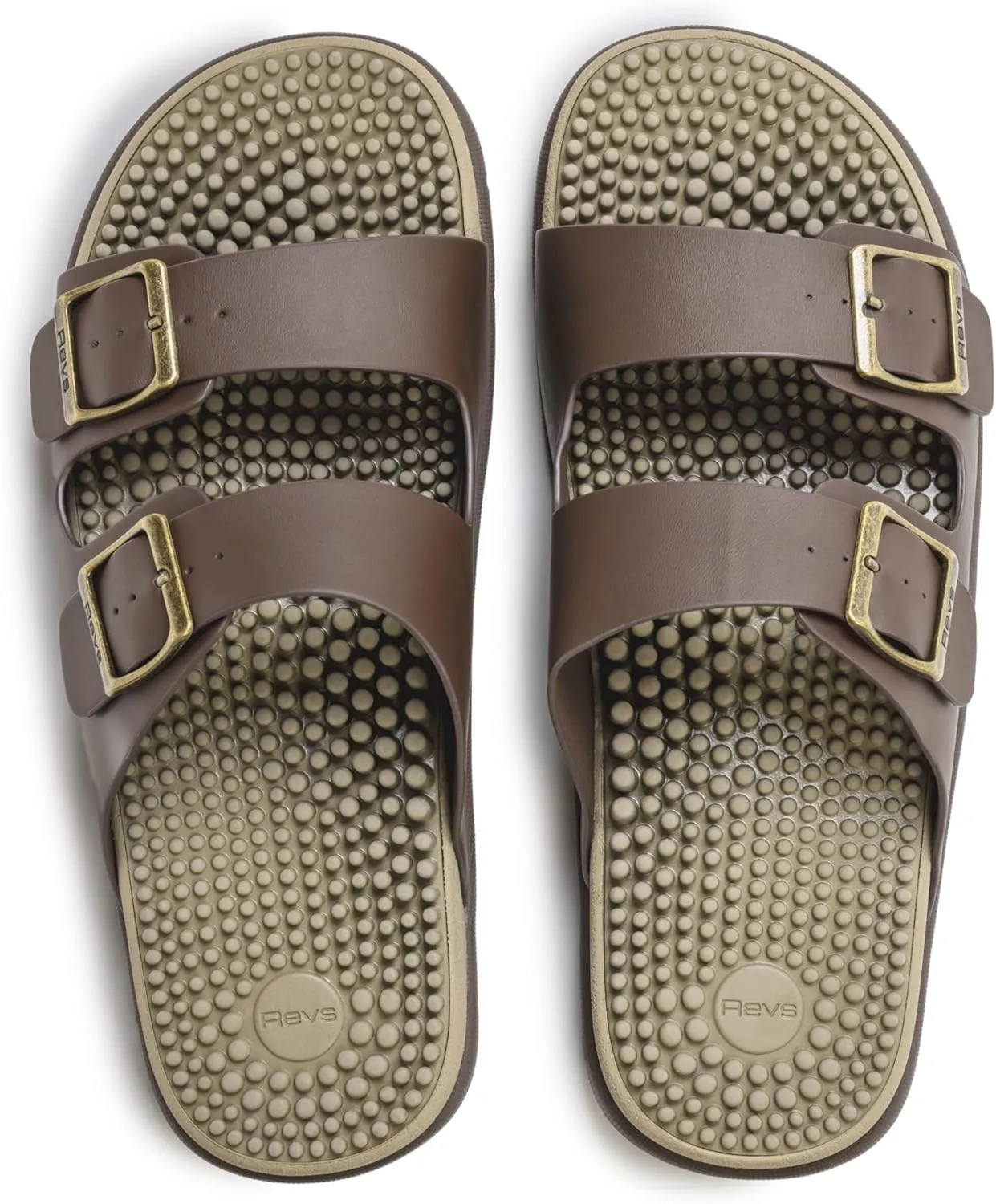 Revs - Lochy - Men’s Double Strap Reflexology Massage Sandals